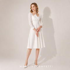 The Ava Off White Sleeve Structured Dress (Available in 2 Designs)