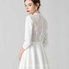 The Rochelle Short Lace Back Gown