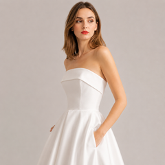 The Coris White Short Tube Dress