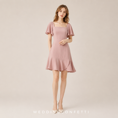 The Renee Pink Flare Sleeves Dress