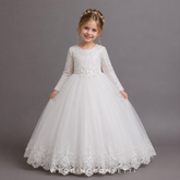 The Janny Flower Girl Dress (Long Sleeves) (Available in 4 colours)