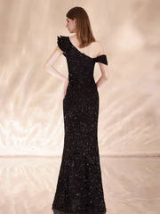 The Jolie Evening Sleeveless Black Toga Mermaid Dress