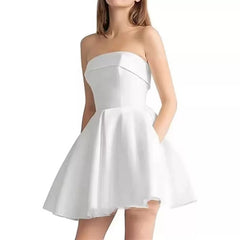 The Coris White Short Tube Dress