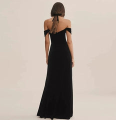 The Sol Evening Off Shoulder Black Mermaid Dress