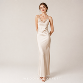 The Freda Satin Cowl Neck Dress (Available in 4 colours)