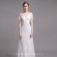 The Riley Wedding Bridal Short Sleeves Gown