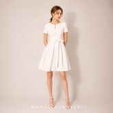 The Rishella White Short Sleeve Dress