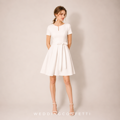 The Rishella White Short Sleeve Dress