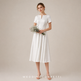 The Ristelle Wedding Bridal White Short Sleeve Dress