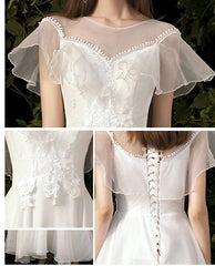 The Perla Wedding Bridal Cap Sleeves Gown