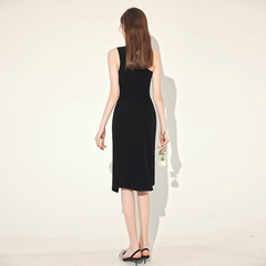 The Casey Black Toga Dress