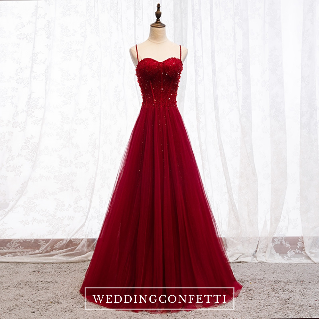 The Valent Sleeveless Red Gown