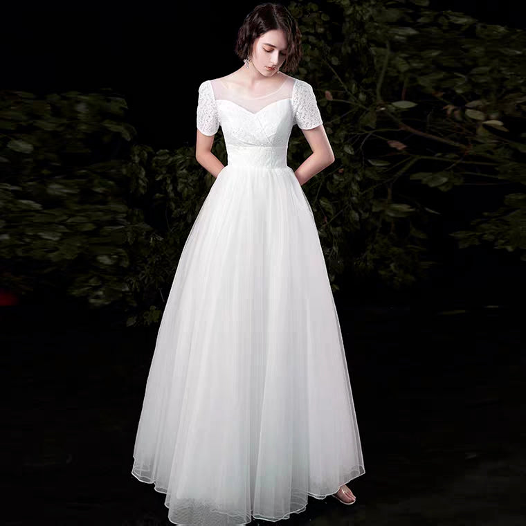 The Paisley Wedding Bridal Short Sleeves Gown