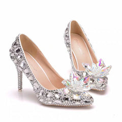 The Tatiana Wedding Bridal Cinderella Crystal Heels