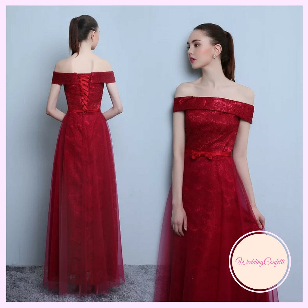 The Layla Long Off Shoulder Evening Gown