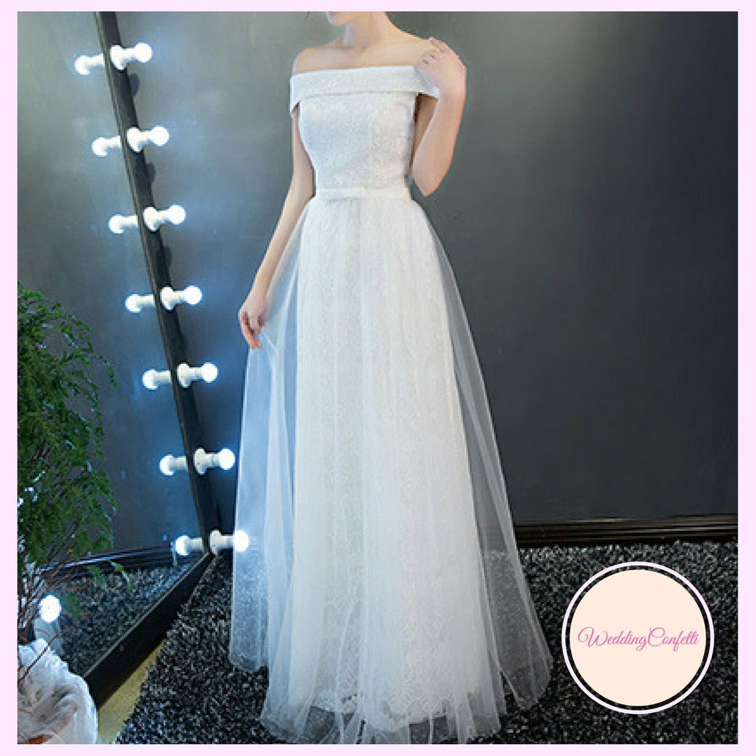 The Layla Long Off Shoulder Evening Gown