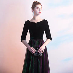 The Rita Black Ombre Long Sleeves Gown