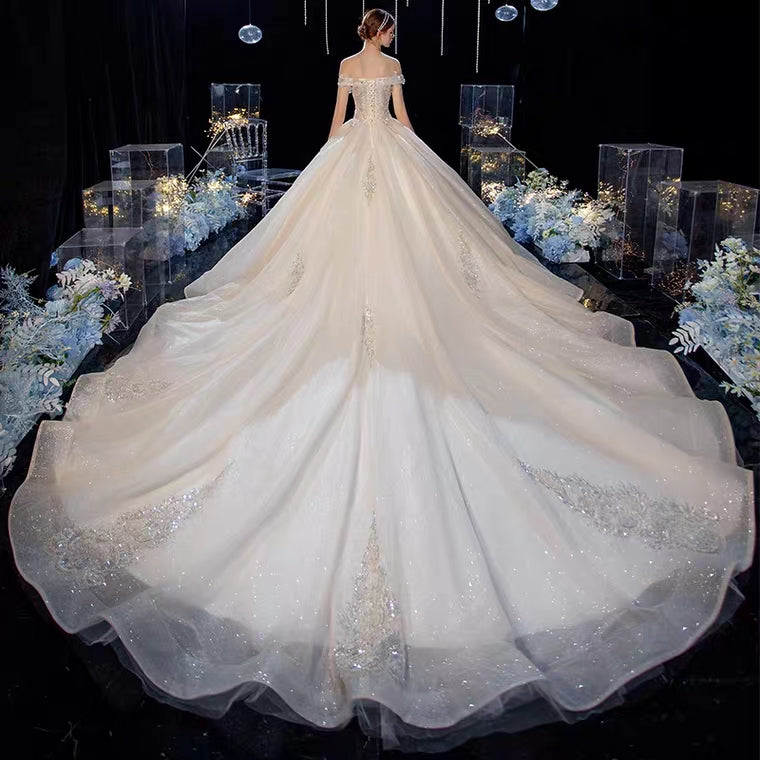 The Maureena Wedding Bridal Off Shoulder Gown
