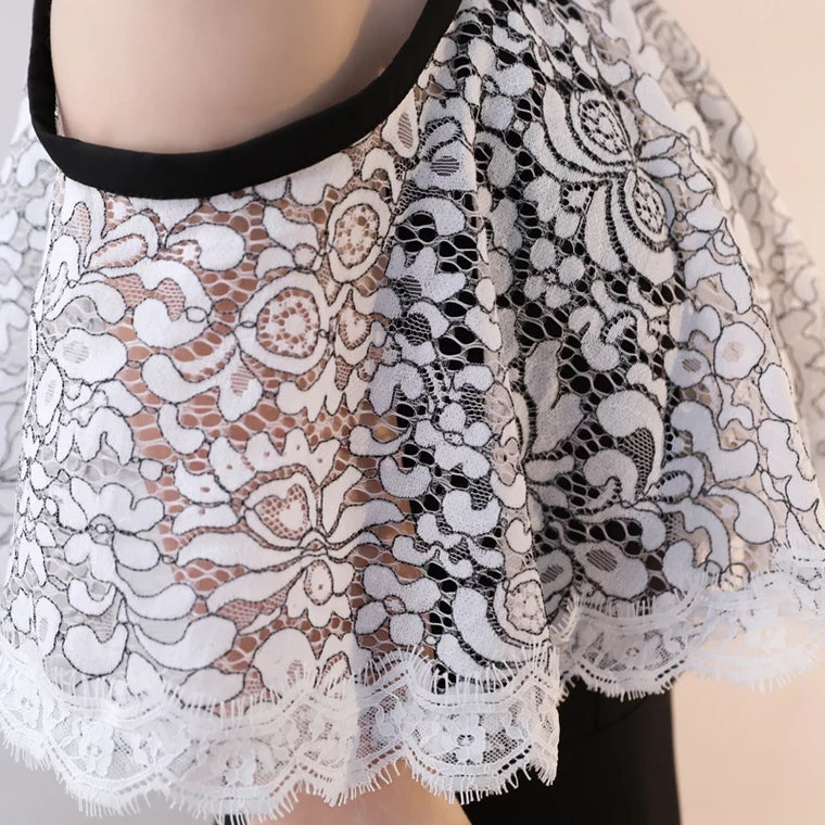 The Lorde Lace Off Shoulder / Halter Black Dress