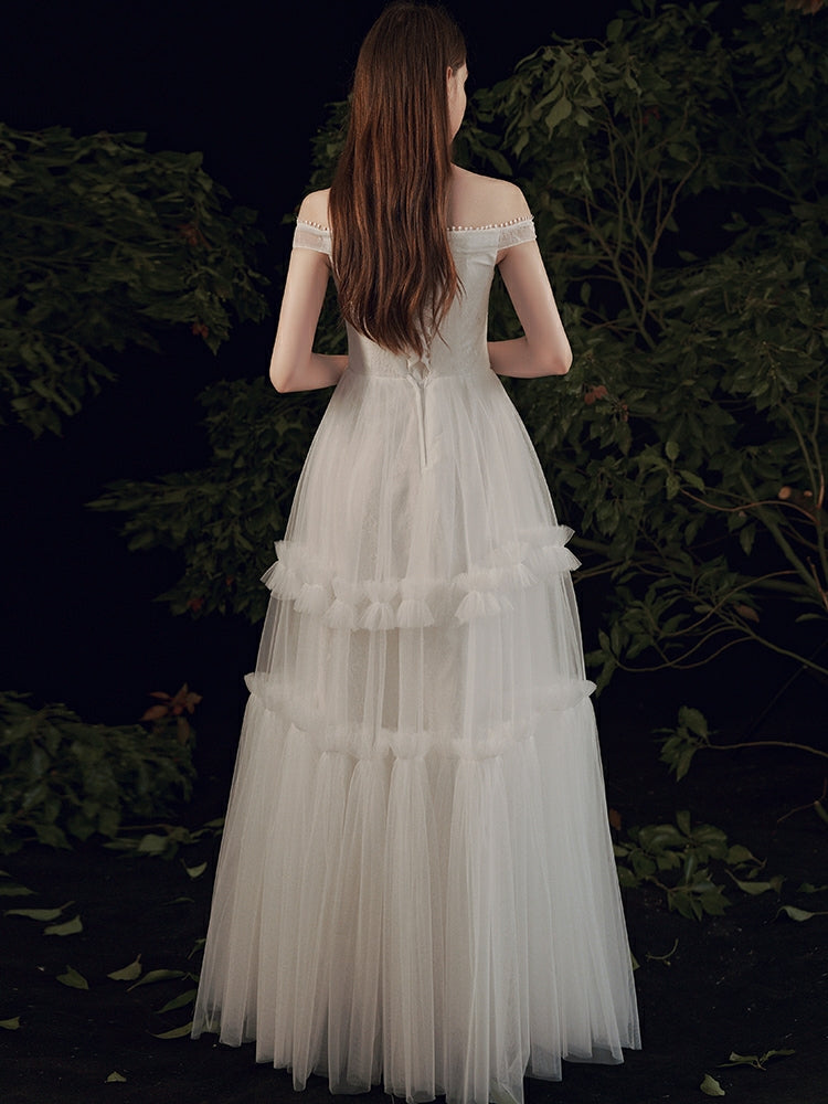 The Perseus Wedding Bridal Off Shoulder Gown