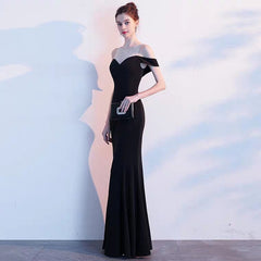 The Tiffanie Black Off Shoulder Gown
