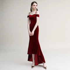 The Radienne Red Off Shoulder Gown