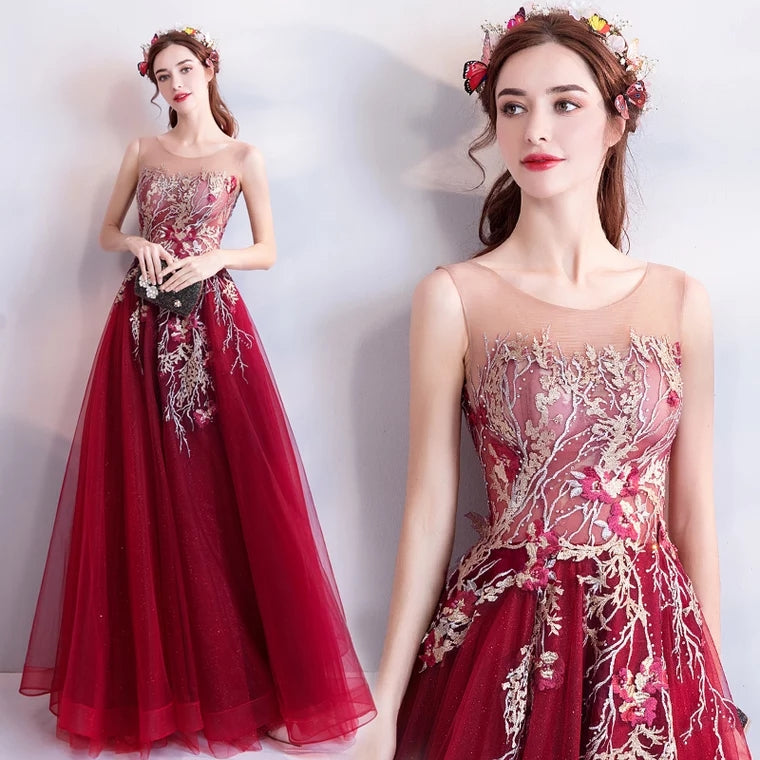 The Raureni Red Sleeveless Gown