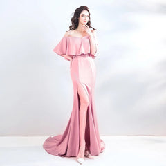 The Pennicily Pink Off Shoulder Dress