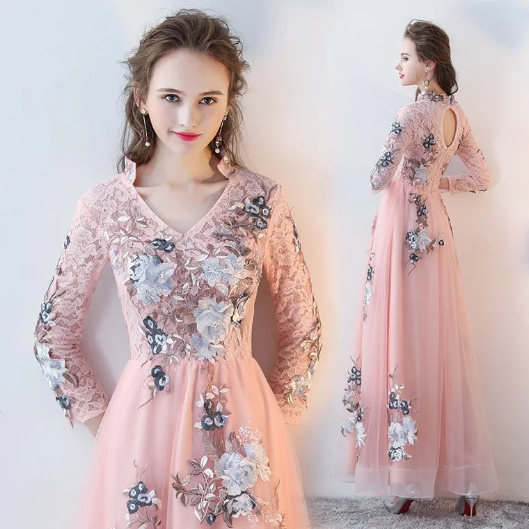 The Melyssa Floral Pink Lace Dress