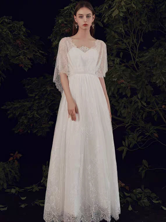 The Rosalle Wedding Bridal High Waisted Tube White Gown (With Drape)