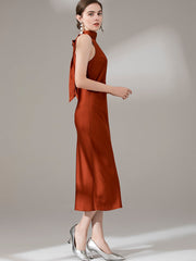 The Ferlyn Halter Satin Dress