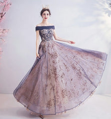 The Sephera Purple Off Shoulder Gown