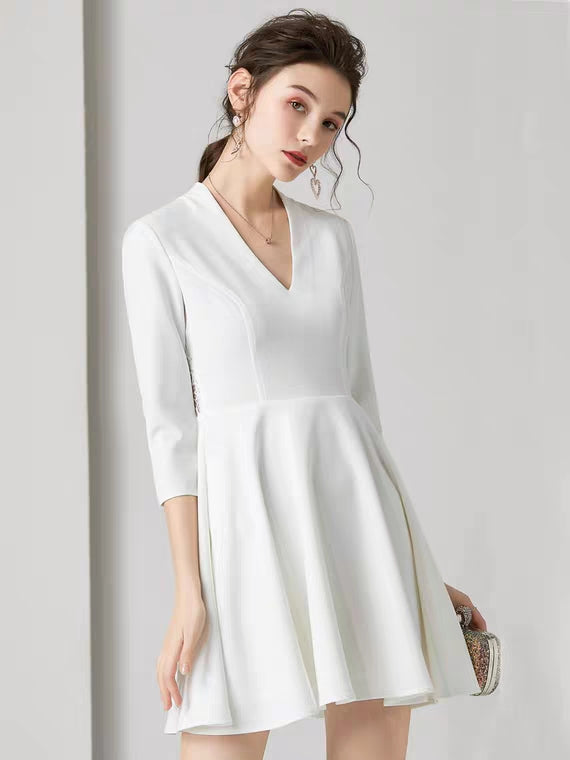 The Rochelle Short Lace Back Gown