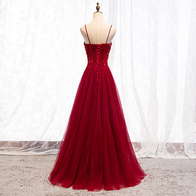 The Valent Sleeveless Red Gown