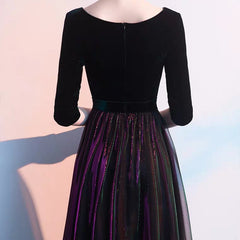 The Rita Black Ombre Long Sleeves Gown