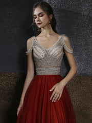The Shelby Red Off Shoulder Gown (Available in 2 colours)