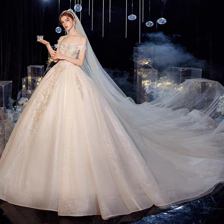 The Maureena Wedding Bridal Off Shoulder Gown