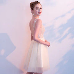 The Sophiare Champagne Glittery Sleeveless Cocktail Dress (Available in 2 Lengths)