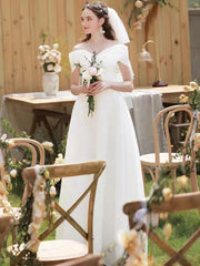 The Ragnhild Wedding Bridal Off Shoulder Bow Gown