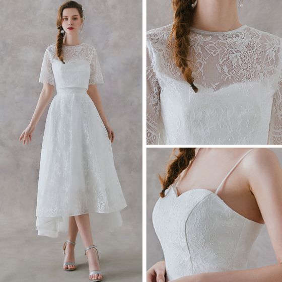 The Rachelle Wedding Bridal White Two Piece Bridal Separates Cropped Top and Skirt