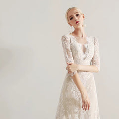The Idora Lace Wedding Bridal Long Sleeves Dress