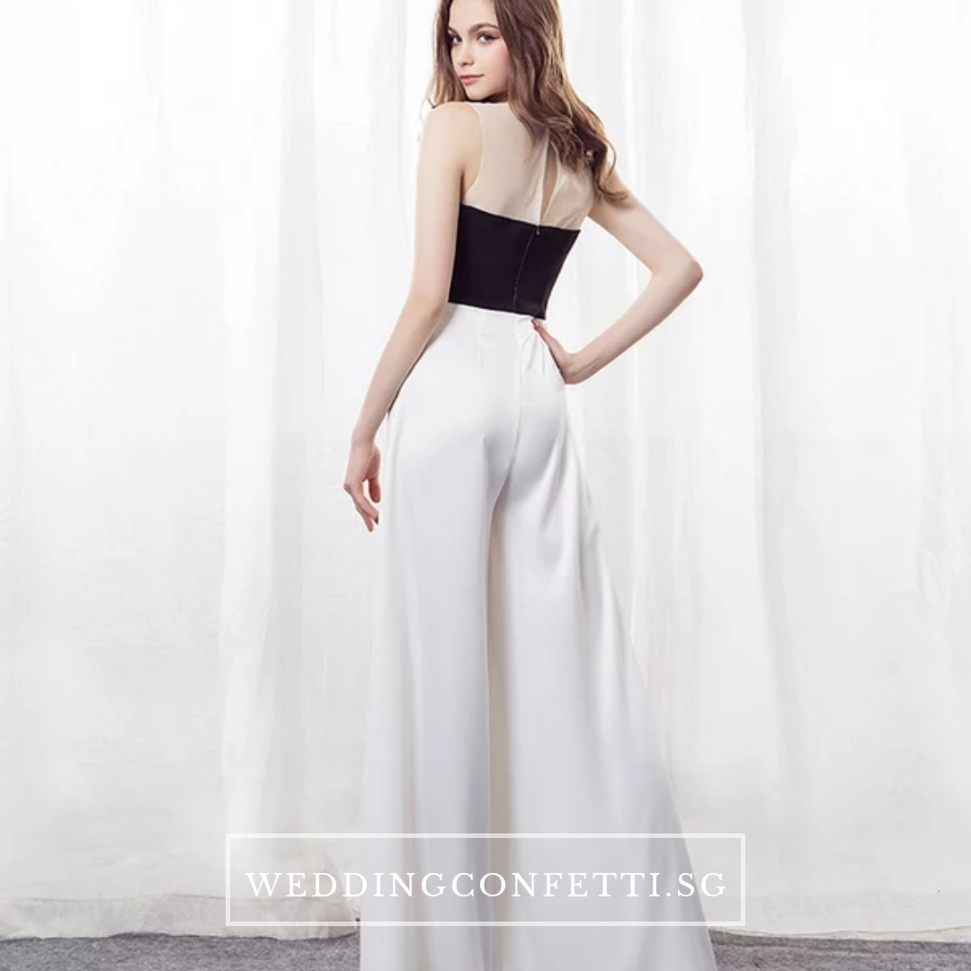 The Oriselle Toga Colour Block White and Black Dress / Gown / Pantsuit