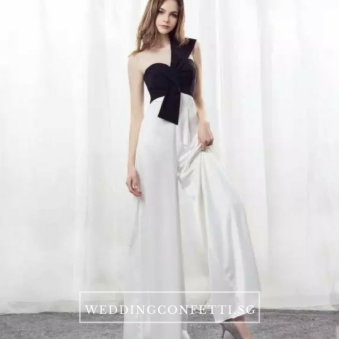 The Oriselle Toga Colour Block White and Black Dress / Gown / Pantsuit