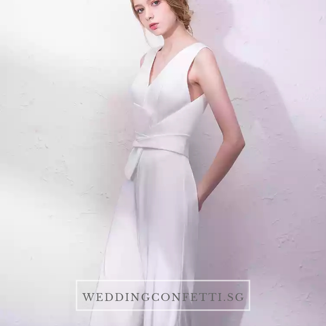 The Oorelle Toga Colour Block White and Black Pantsuit