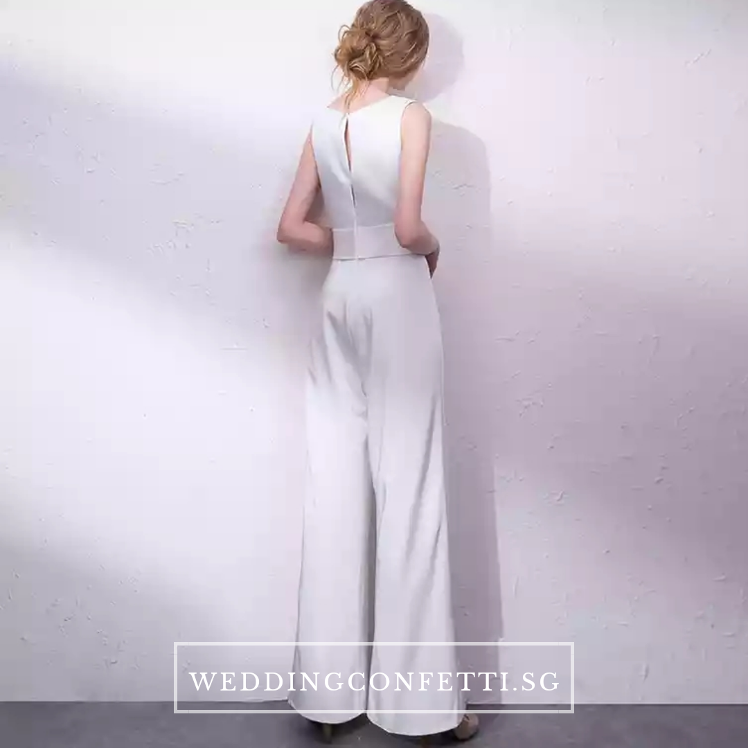 The Oorelle Toga Colour Block White and Black Pantsuit