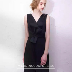 The Oorelle Toga Colour Block White and Black Pantsuit