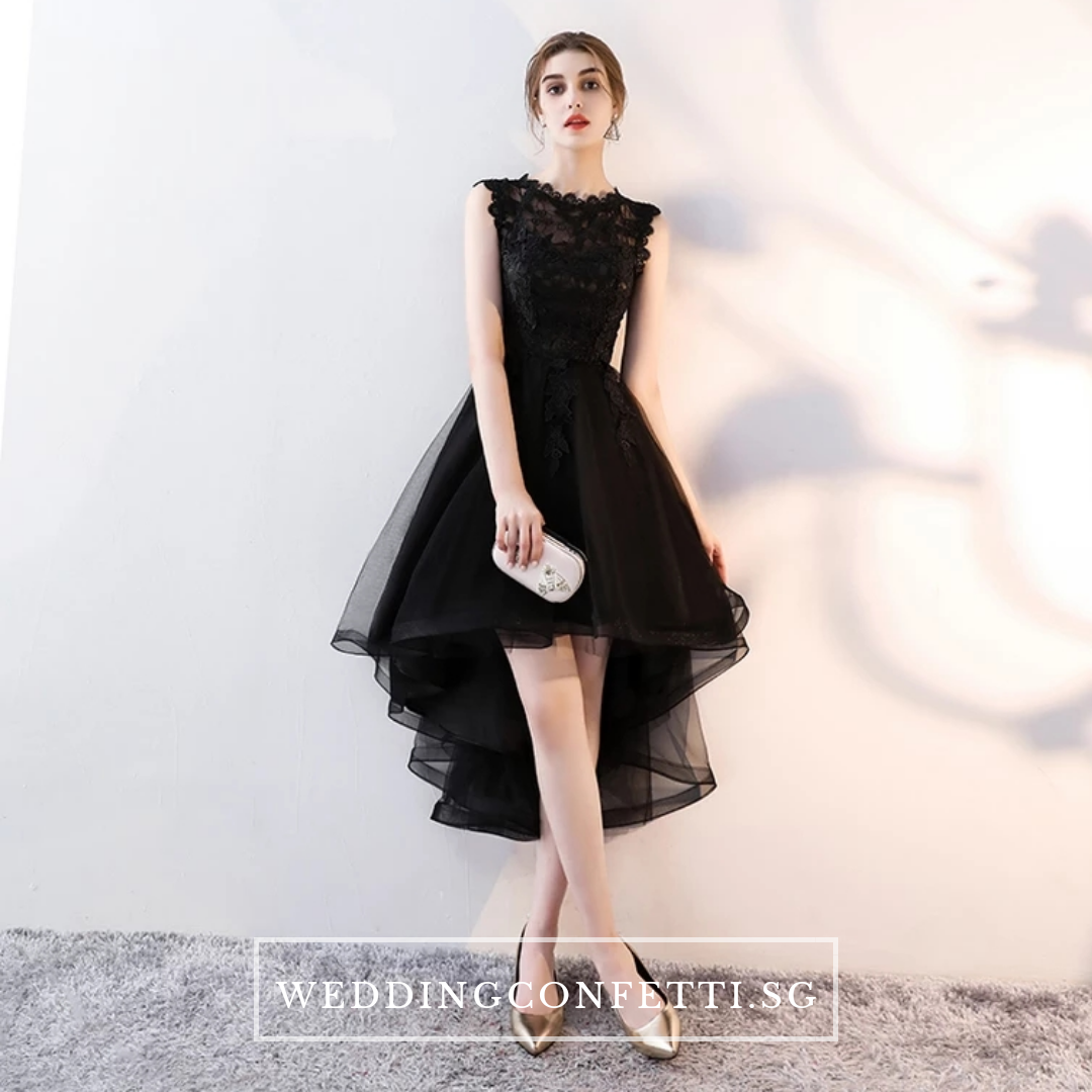 The Louise Sleeveless Black High Low Gown