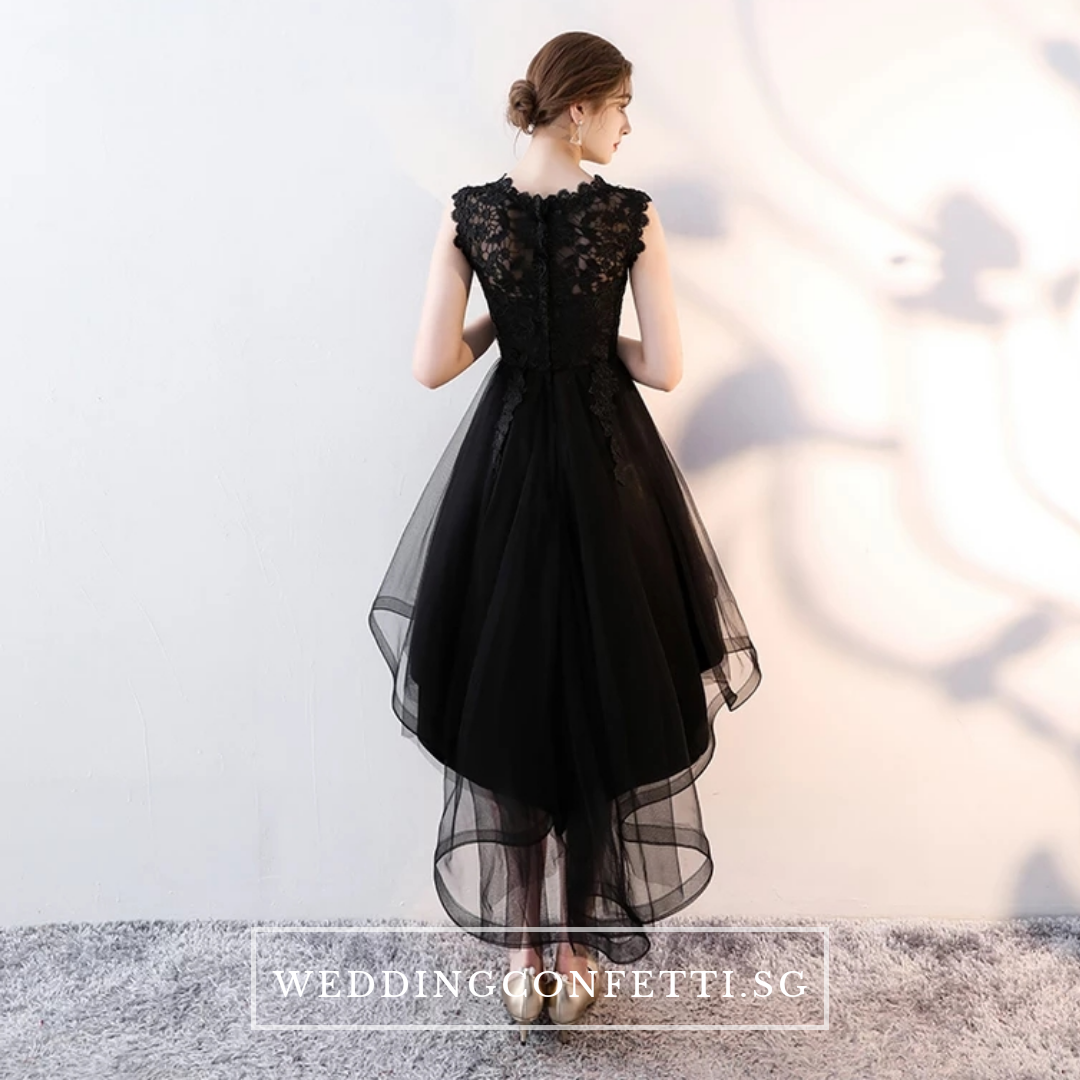 The Louise Sleeveless Black High Low Gown