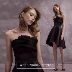 The Carenlyn Bridal Wedding Black Organza Tube Dress