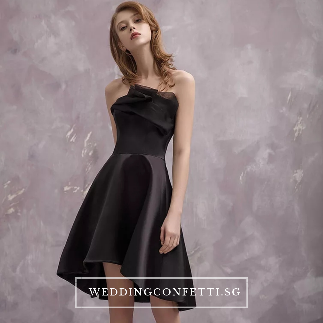The Carenlyn Bridal Wedding Black Organza Tube Dress